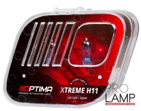 Галогеновые лампы Optima Xtreme H11 +130%