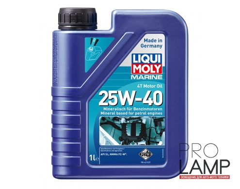 LIQUI MOLY Marine 4T Motor Oil 25W-40 - Минеральное моторное масло для лодок, 1л